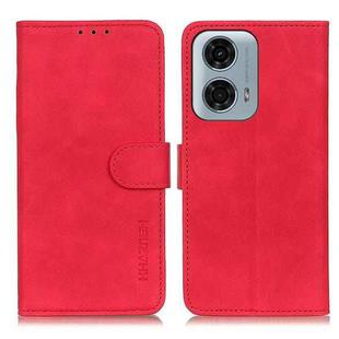 For Motorola Moto G34 KHAZNEH Retro Texture Leather Phone Case(Red)