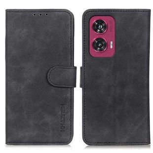 For Motorola Edge 50 Fusion KHAZNEH Retro Texture Leather Phone Case(Black)