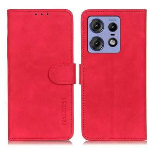 For Motorola Edge 50 Pro KHAZNEH Retro Texture Leather Phone Case(Red)