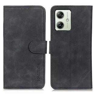 For Motorola Moto G64 5G KHAZNEH Retro Texture Leather Phone Case(Black)