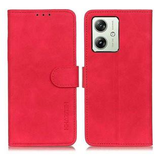 For Motorola Moto G64 5G KHAZNEH Retro Texture Leather Phone Case(Red)