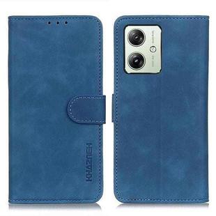 For Motorola Moto G64 5G KHAZNEH Retro Texture Leather Phone Case(Blue)