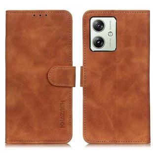 For Motorola Moto G64 5G KHAZNEH Retro Texture Leather Phone Case(Brown)