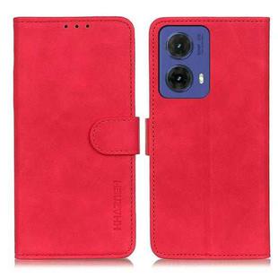 For Motorola Moto G85 KHAZNEH Retro Texture Leather Phone Case(Red)