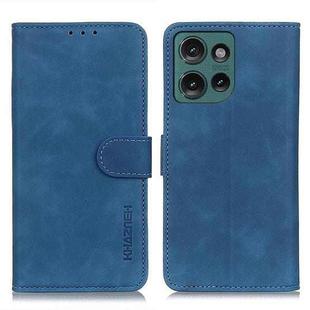 For Motorola Edge 50 Neo KHAZNEH Retro Texture Leather Phone Case(Blue)