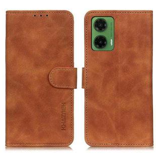 For Motorola Moto G35 5G KHAZNEH Retro Texture Leather Phone Case(Brown)
