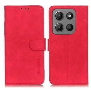 For Motorola Moto G15 4G / G05 KHAZNEH Retro Texture Leather Phone Case(Red)