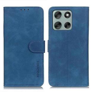 For Motorola Moto G56 5G KHAZNEH Retro Texture Leather Phone Case(Blue)
