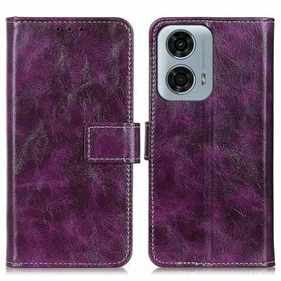 For Motorola Moto G04/G24 Retro Crazy Horse Texture Leather Phone Case(Purple)