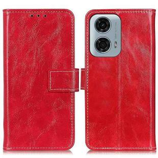 For Motorola Moto G34 Retro Crazy Horse Texture Leather Phone Case(Red)