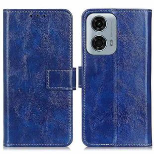 For Motorola Moto G34 Retro Crazy Horse Texture Leather Phone Case(Blue)