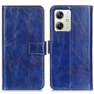 For Motorola Moto G64 5G Retro Crazy Horse Texture Leather Phone Case(Blue)