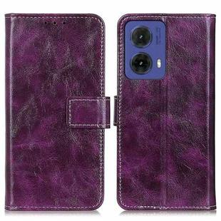 For Motorola Moto G85 Retro Crazy Horse Texture Leather Phone Case(Purple)