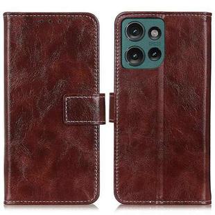 For Motorola Edge 50 Retro Crazy Horse Texture Leather Phone Case(Brown)