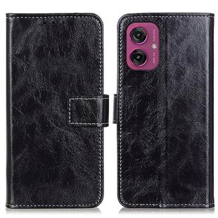 For Motorola Moto G55 5G Retro Crazy Horse Texture Leather Phone Case(Black)