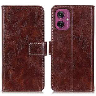 For Motorola Moto G55 5G Retro Crazy Horse Texture Leather Phone Case(Brown)