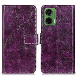 For Motorola Moto G35 5G Retro Crazy Horse Texture Leather Phone Case(Purple)