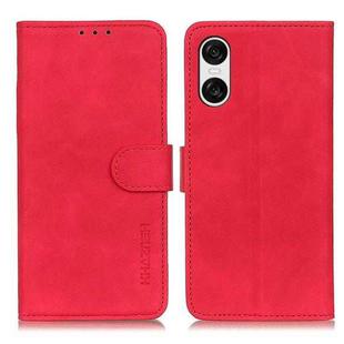 For Sony Xperia 10 VI KHAZNEH Retro Texture Horizontal Flip Leather Phone Case(Red)