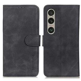 For Sony Xperia 1 VI KHAZNEH Retro Texture Horizontal Flip Leather Phone Case(Black)