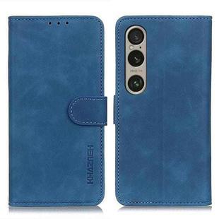 For Sony Xperia 1 VI KHAZNEH Retro Texture Horizontal Flip Leather Phone Case(Blue)