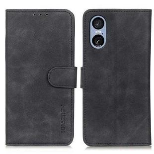 For Sony Xperia 5 VI KHAZNEH Retro Texture Horizontal Flip Leather Phone Case(Black)