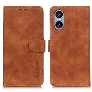 For Sony Xperia 5 VI KHAZNEH Retro Texture Horizontal Flip Leather Phone Case(Brown)