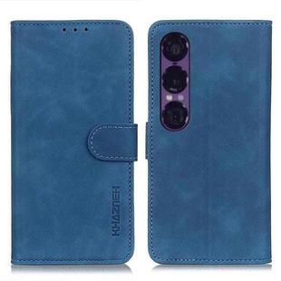 For Sony Xperia 1 VII KHAZNEH Retro Texture Horizontal Flip Leather Phone Case(Blue)