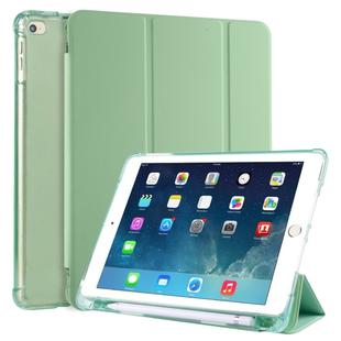 For iPad Air / Air 2 / 9.7 (2017) & (2018) 3-folding Horizontal Flip PU Leather + Shockproof TPU Case with Holder & Pen Slot(Matcha Green)