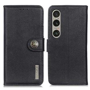 For Sony Xperia 1 VI KHAZNEH Cowhide Texture Horizontal Flip Leather Phone Case(Black)