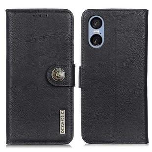 For Sony Xperia 5 VI KHAZNEH Cowhide Texture Horizontal Flip Leather Phone Case(Black)