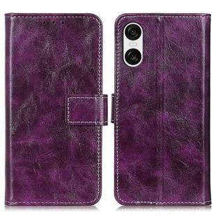 For Sony Xperia 10 VI Retro Crazy Horse Texture Horizontal Flip Leather Phone Case(Purple)