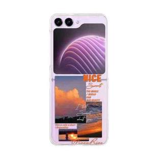 For Samsung Galaxy Z Flip6 5G Painted Pattern PC Transparent Folding Phone Case(Z99 Sunset)