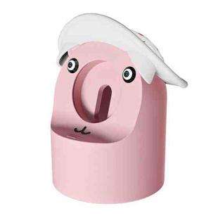 For Apple Watch Series Hat Bear Shaped Silicone Charging Base(Pink)