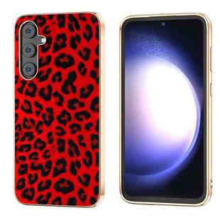 For Samsung Galaxy S23 FE 5G Nano Plating Leopard Print Phone Case(Red)