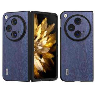 For OPPO Find N3 ABEEL Wood Texture PU Phone Case(Blue)
