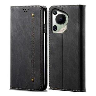 For Huawei Pura 70 Ultra Denim Texture Leather Phone Case(Black)