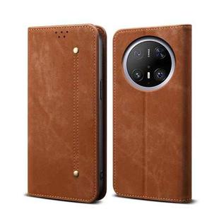 For Huawei Mate 70 5G Denim Texture Leather Phone Case(Brown)