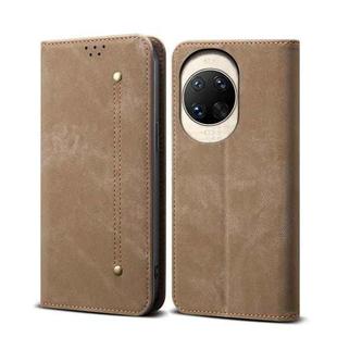 For Huawei nova 14 Denim Texture Leather Phone Case(Khaki)