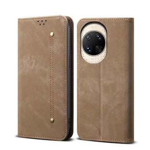 For Huawei nova 14 Ultra Denim Texture Leather Phone Case(Khaki)