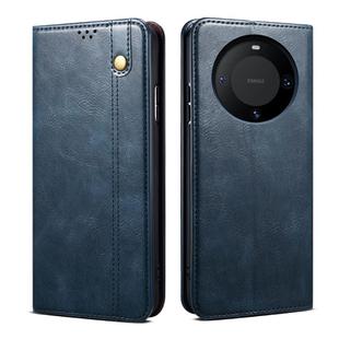 For Huawei Mate 60 Pro+ Oil Wax Crazy Horse Texture Leather Phone Case(Blue)