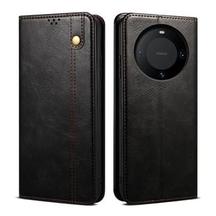 For Huawei Mate 60 Pro+ Oil Wax Crazy Horse Texture Leather Phone Case(Black)