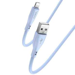 Yesido CA119L USB to 8 Pin Silicone Charging Data Cable, Cable Length: 1m(Blue)
