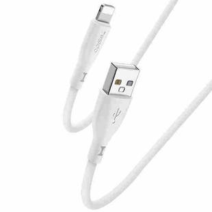 Yesido CA119L USB to 8 Pin Silicone Charging Data Cable, Cable Length: 1m(White)