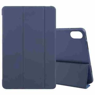For Huawei MatePad 2023 / Air 11.5 Solid Color 3-folding Leather Tablet Case(Dark Blue)