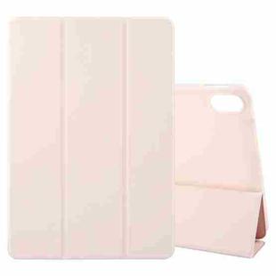 For Huawei MatePad 2023 / Air 11.5 Solid Color 3-folding Leather Tablet Case(Light Pink)
