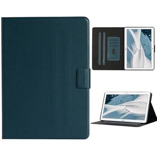 For Huawei MediaPad T3 Solid Color Horizontal Flip Leather Case with Card Slots & Holder(Dark Green)