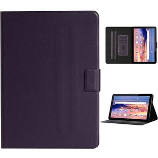 For Huawei MediaPad T5 Solid Color Horizontal Flip Leather Case with Card Slots & Holder(Purple)