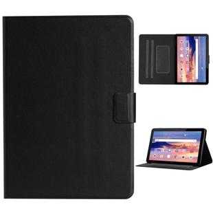 For Huawei MediaPad T5 Solid Color Horizontal Flip Leather Case with Card Slots & Holder(Black)