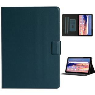 For Huawei MediaPad T5 Solid Color Horizontal Flip Leather Case with Card Slots & Holder(Dark Green)