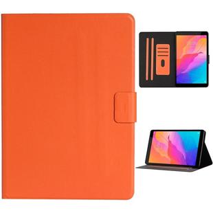 For Huawei MediaPad T8 Solid Color Horizontal Flip Leather Case with Card Slots & Holder(Orange)